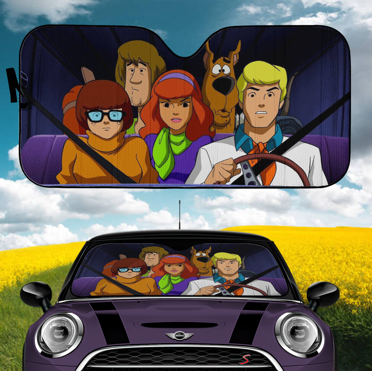 Scooby Doo Driving Funny Car Auto Sunshades Nearkii