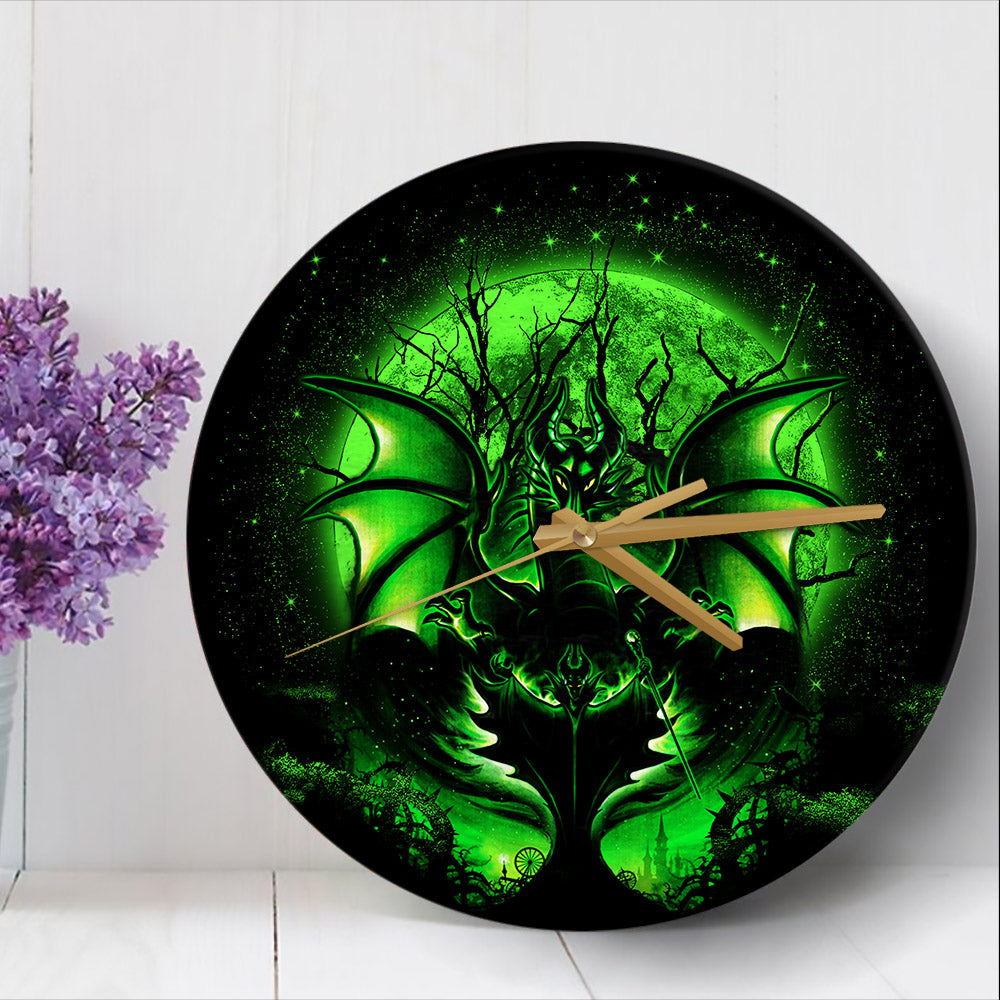 Maleficent Moonlight Wood Wall Clock Nearkii