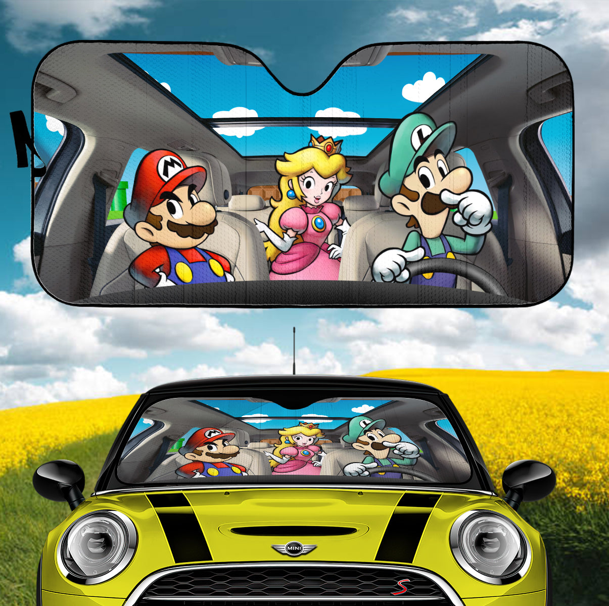 Mario Luigi And Peach Car Auto Sunshades Nearkii