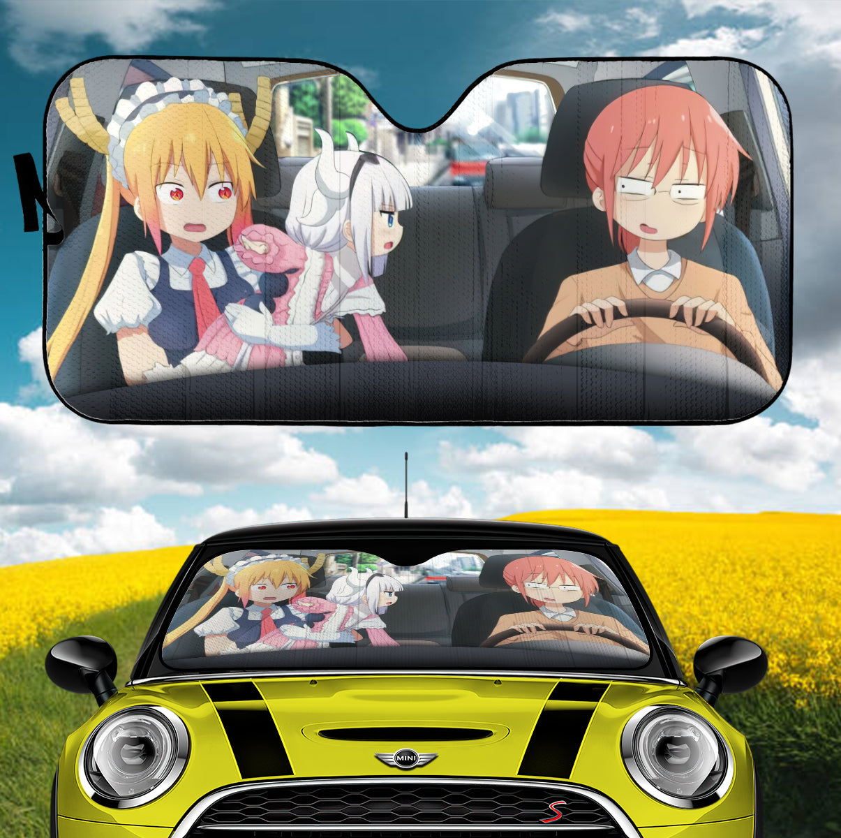 Miss Kobayashi's Dragon Maid Anime Kobayashi And Tohru Car Auto Sunshades Nearkii