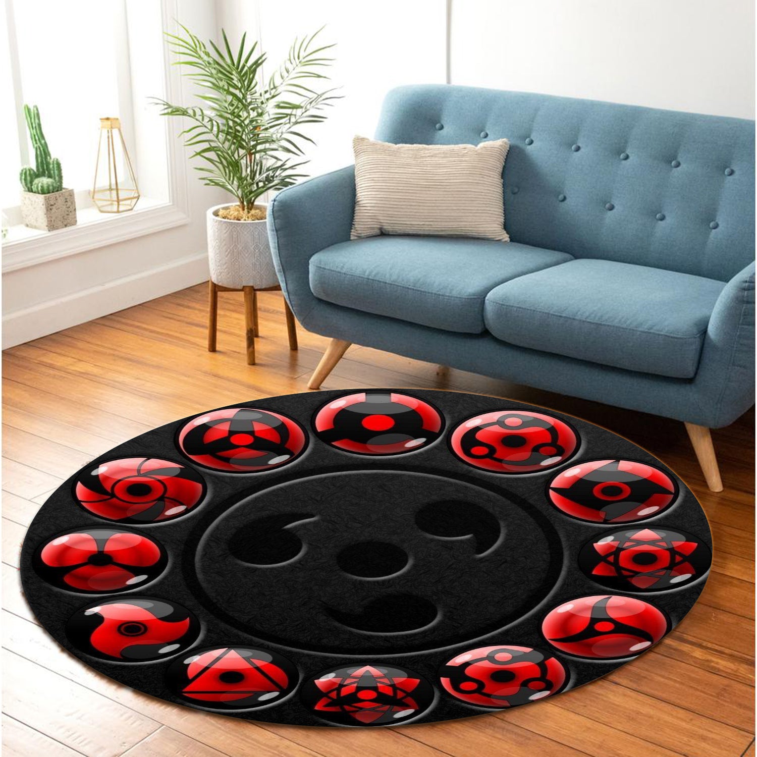 Sharingan Naruto Round Carpet Rug Bedroom Livingroom Home Decor Nearkii