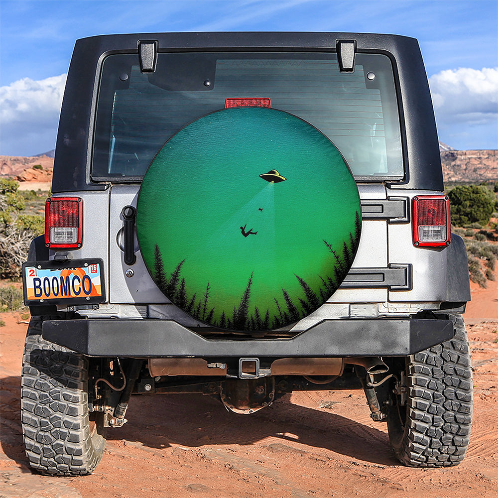 Alien UFO Sky Jeep Car Spare Tire Covers Gift For Campers Nearkii