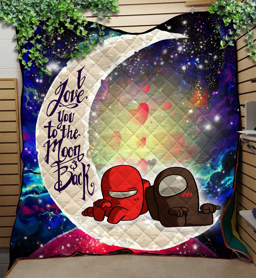 Among Us Couple Love You To The Moon Galaxy Quilt Blanket Nearkii