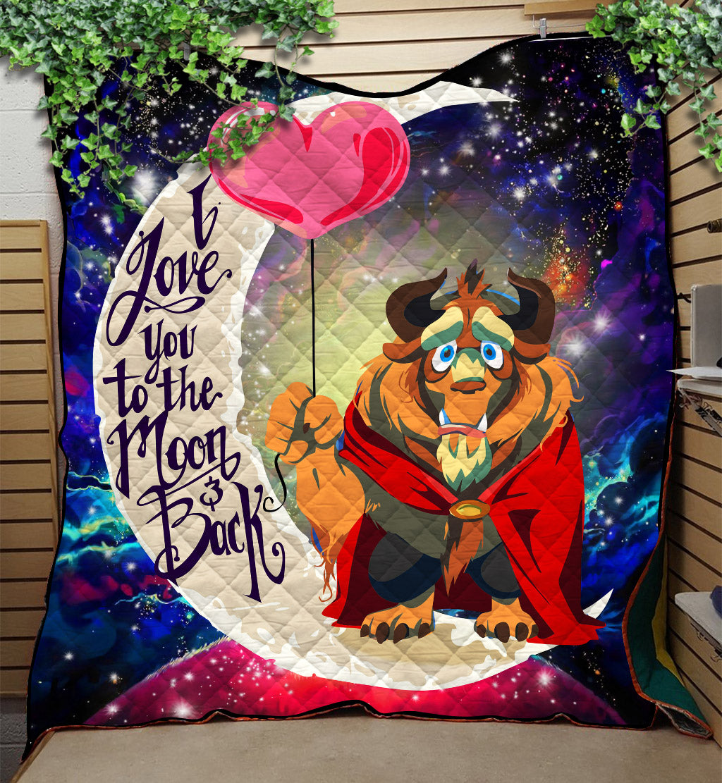 Beauty And The Beast Love You To The Moon Galaxy Quilt Blanket Nearkii