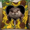 Beaver Sunflower Zipper Quilt Blanket Nearkii