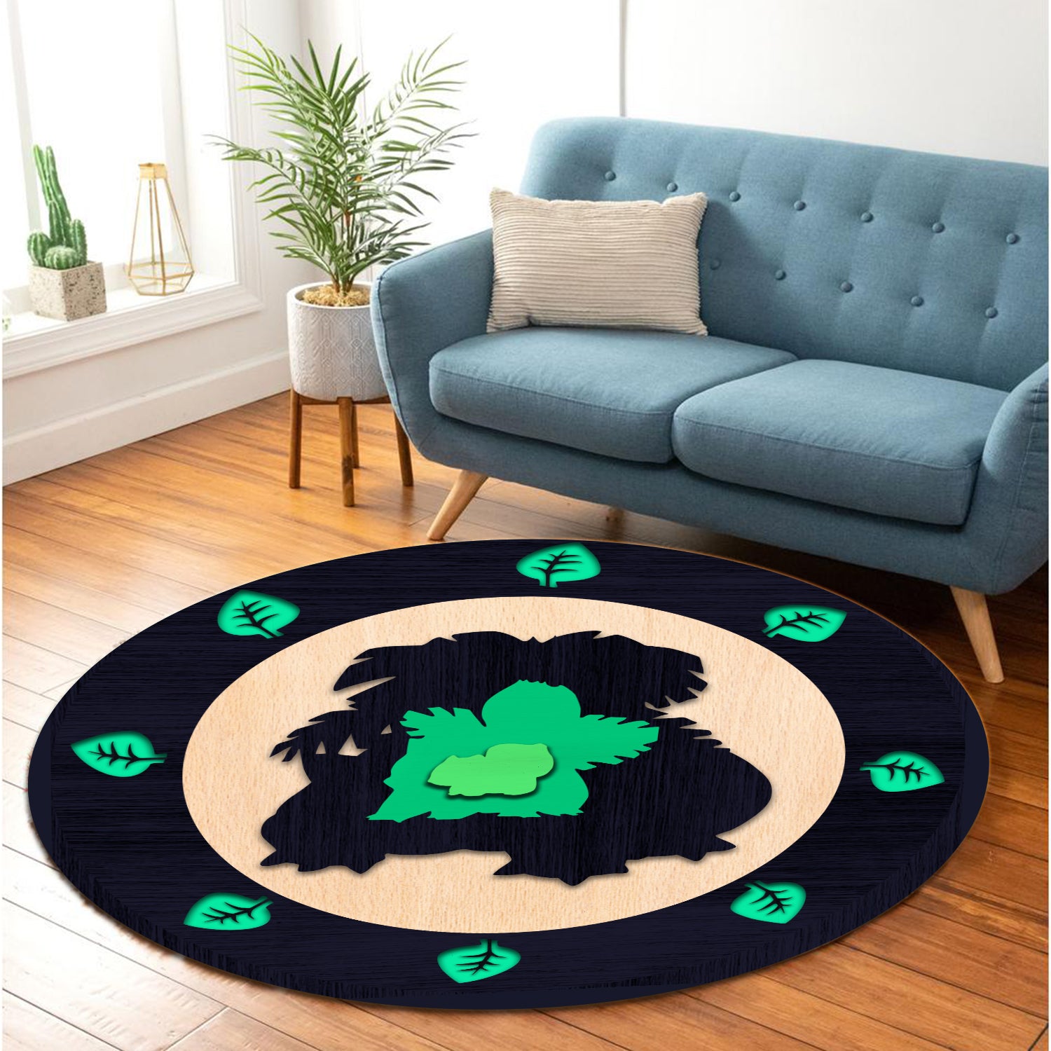 Bulbasaur Evolution Pokemon Round Carpet Rug Bedroom Livingroom Home Decor Nearkii