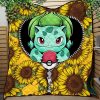 Bulbasaur Pokemon Sunflower Zipper Quilt Blanket Nearkii
