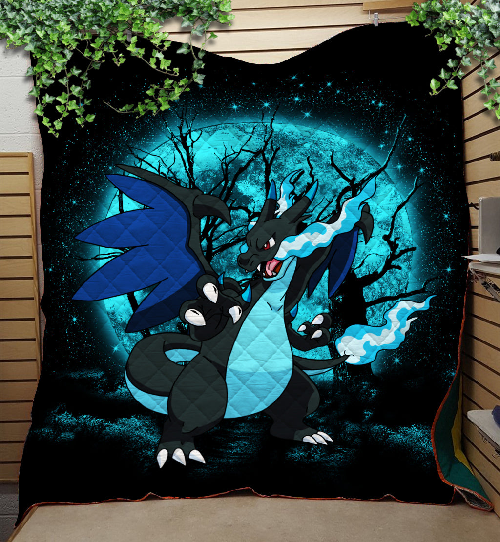 Charizard Mega X Moonlight Quilt Blanket Nearkii