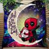 Chibi Deadpool Unicorn Toy Love You To The Moon Galaxy Quilt Blanket Nearkii