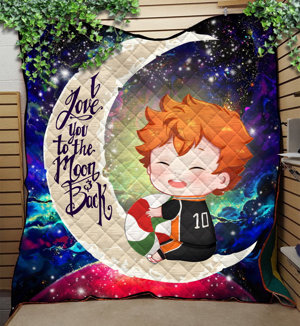 Cute Hinata Haikyuu Love You To The Moon Galaxy Quilt Blanket Nearkii