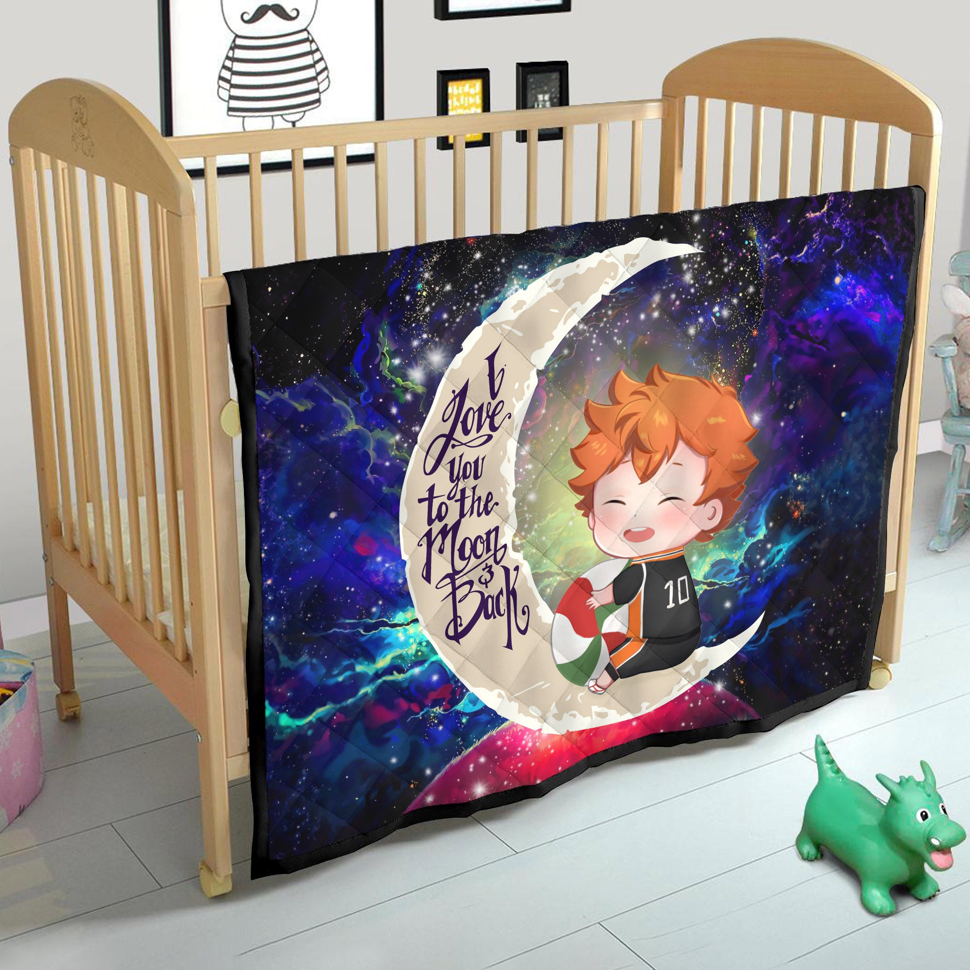 Cute Hinata Haikyuu Love You To The Moon Galaxy Quilt Blanket Nearkii