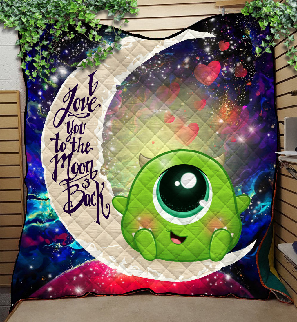 Cute Mike Monster Inc Love You To The Moon Galaxy Quilt Blanket Nearkii