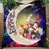 Demond Slayer Team Love You To The Moon Galaxy Quilt Blanket Nearkii