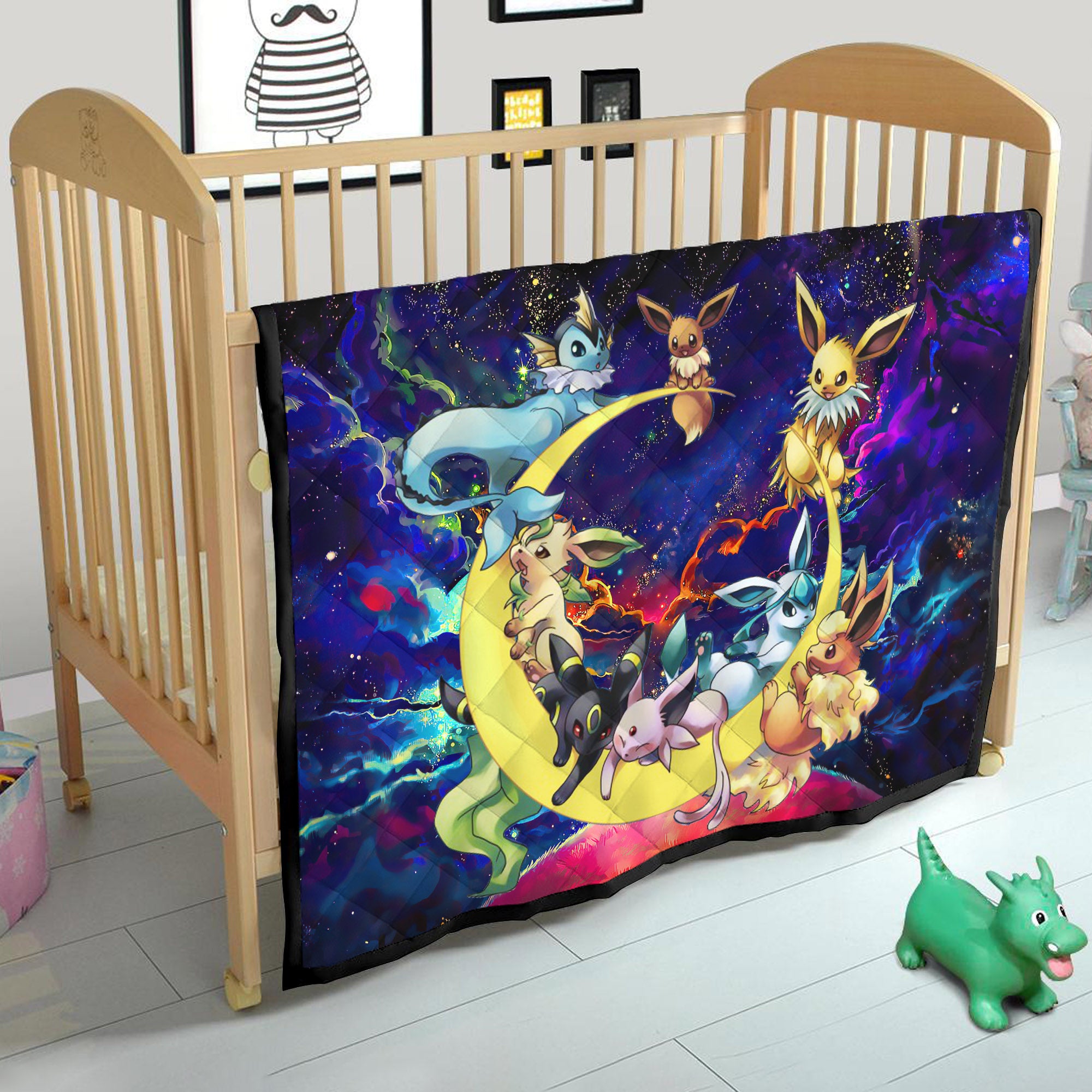 Eevee Evolution Pokemon Family Love You To The Moon Galaxy Quilt Blanket Nearkii