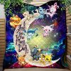 Eevee Evolution Pokemon Love You To The Moon Galaxy Quilt Blanket Nearkii