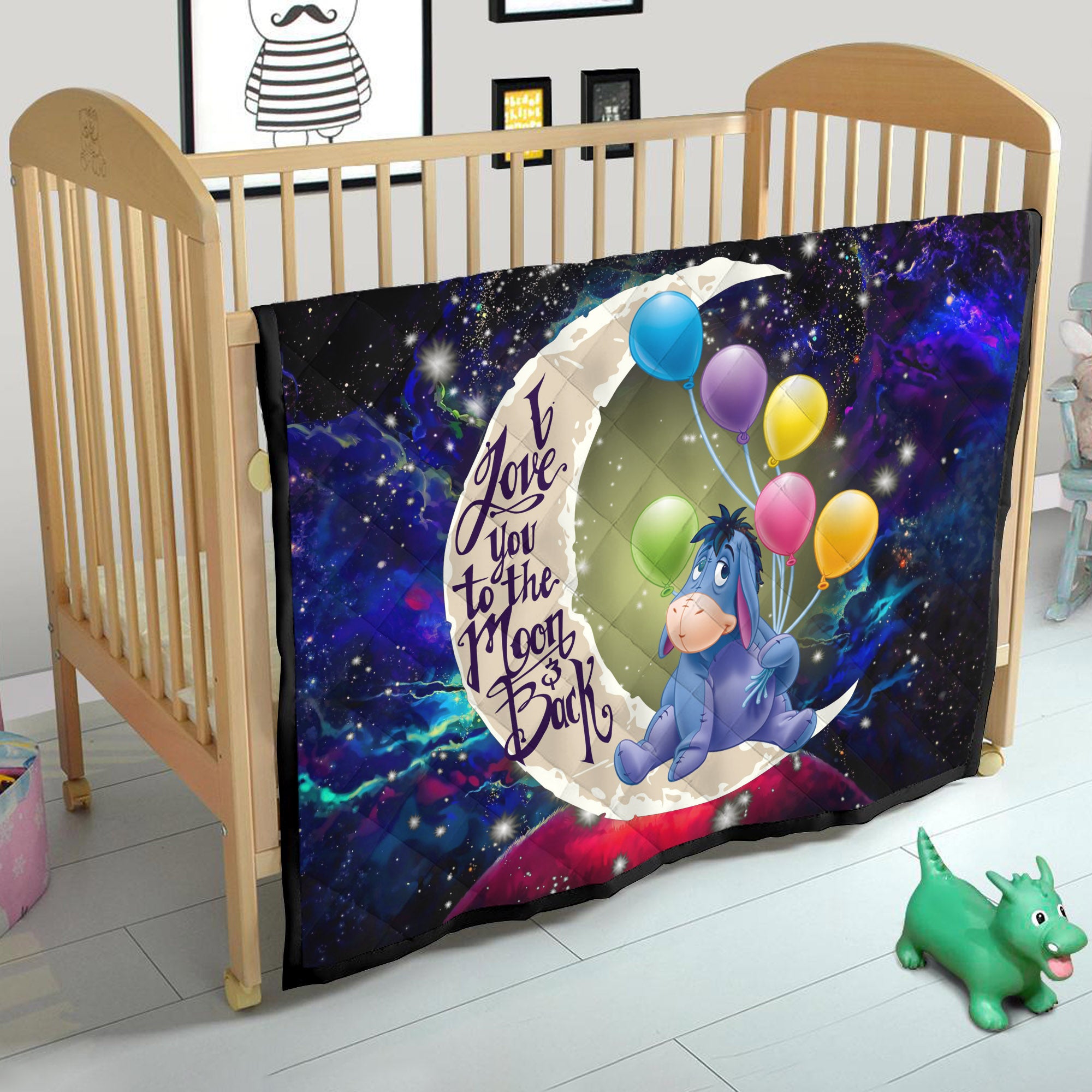 Eeyore Winnie The Pooh Love You To The Moon Galaxy Quilt Blanket Nearkii