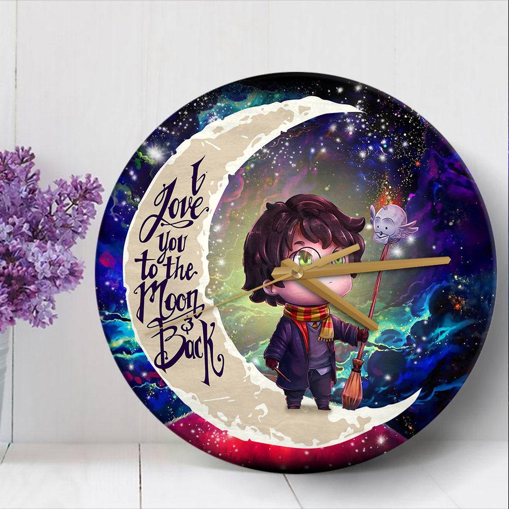 Harry Potter Chibi Love You To The Moon Galaxy Wood Wall Clock Nearkii