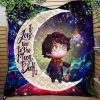 Harry Potter Chibi Love You To The Moon Galaxy Quilt Blanket Nearkii