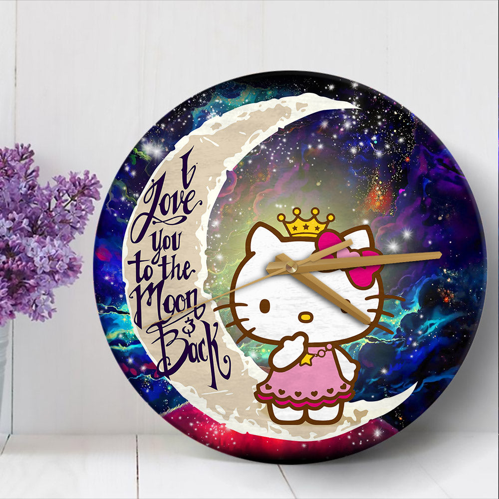 Hello Kitty Love You To The Moon Galaxy Wood Wall Clock Nearkii