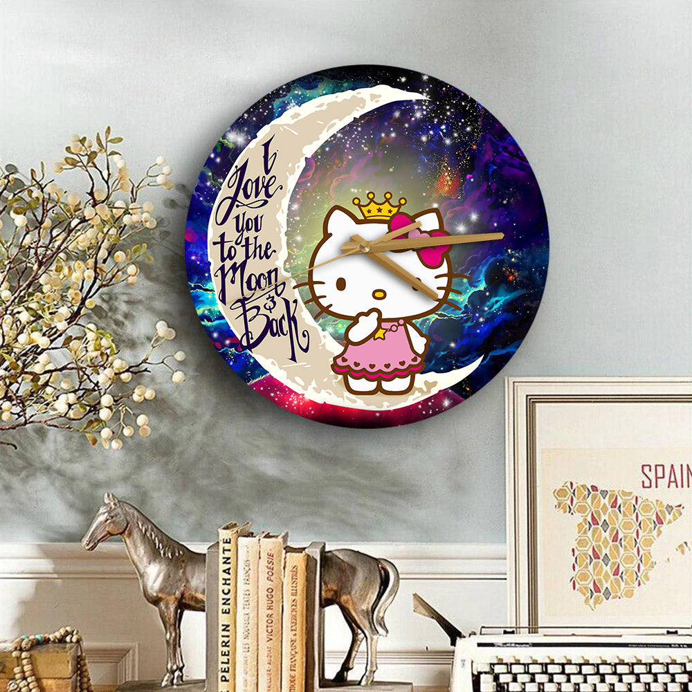 Hello Kitty Love You To The Moon Galaxy Wood Wall Clock Nearkii