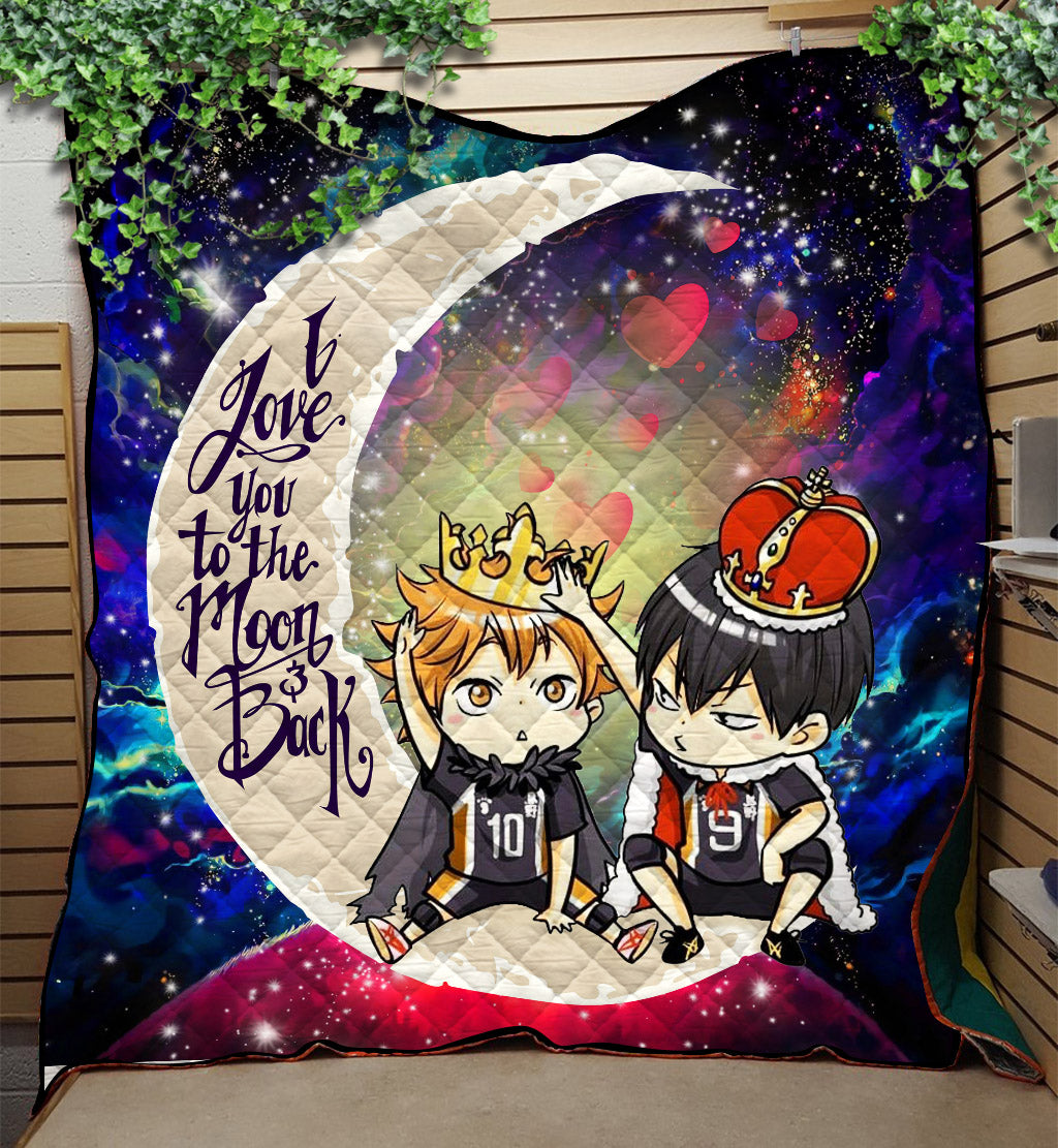 Hinata And Tobio Haikyuu Love You To The Moon Galaxy Quilt Blanket Nearkii