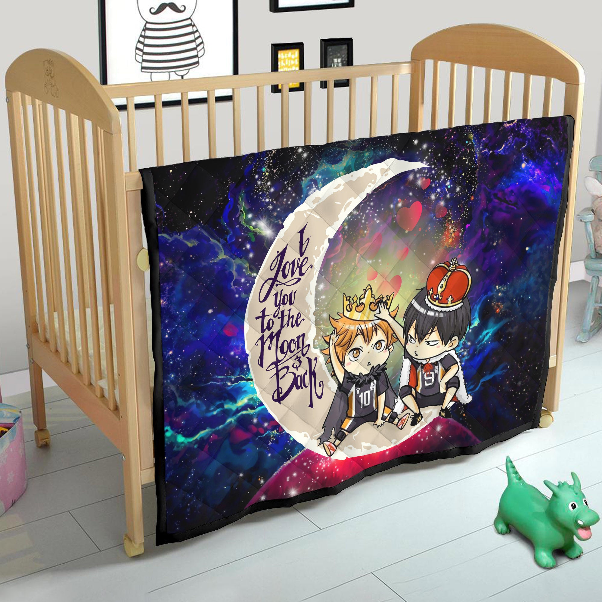 Hinata And Tobio Haikyuu Love You To The Moon Galaxy Quilt Blanket Nearkii