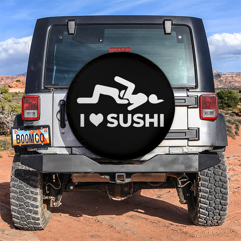 I Love Sushi Funny Icon Car Spare Tire Covers Gift For Campers Nearkii