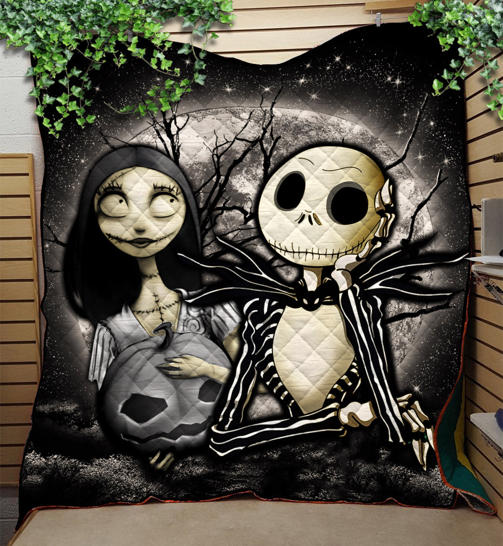 Jack And Sally Nightmare Before Christmas Moonlight Tapestry Safe Zone Moonlight Quilt Blanket Nearkii