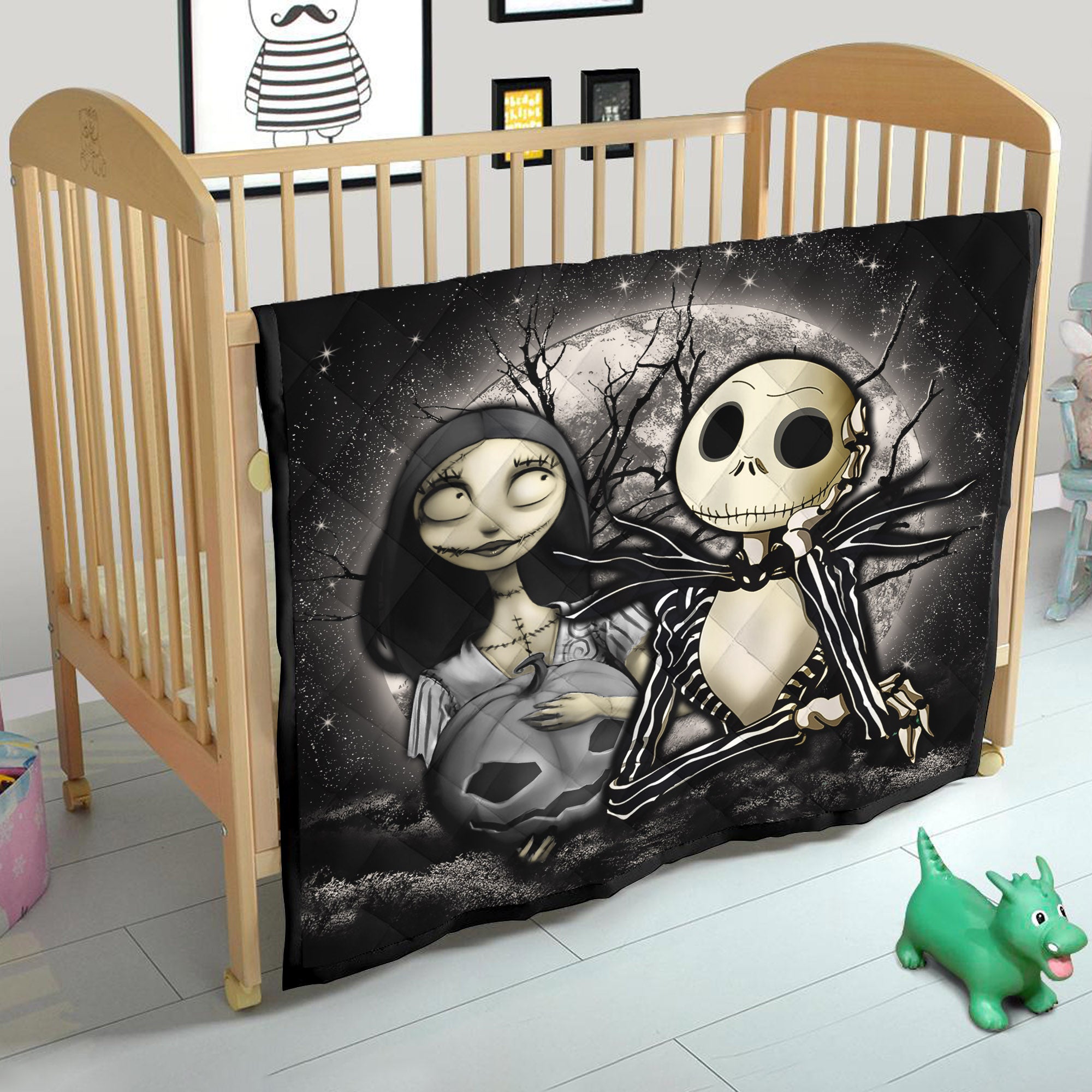 Jack And Sally Nightmare Before Christmas Moonlight Tapestry Safe Zone Moonlight Quilt Blanket Nearkii