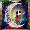 Jack Skellington Nightmare Before Christmas Love You To The Moon Galaxy Quilt Blanket Nearkii