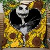 Jack Skellington Nightmare Before Christmas Sunflower Zipper Quilt Blanket Nearkii