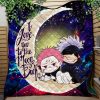 Jujutsu Kaisen Gojo Sakuna Chibi Anime Love You To The Moon Galaxy Quilt Blanket Nearkii