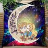 Legend Of Zelda Couple Chibi Couple Love You To The Moon Galaxy Quilt Blanket Nearkii