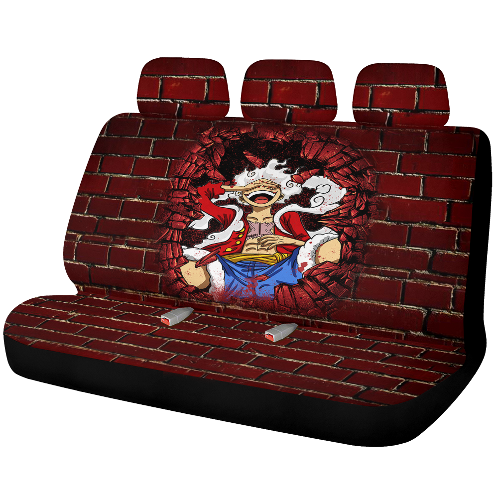 Luffy Gear 5 One Piece Anime Break Wall Car Back Seat Covers Decor Protectors Nearkii