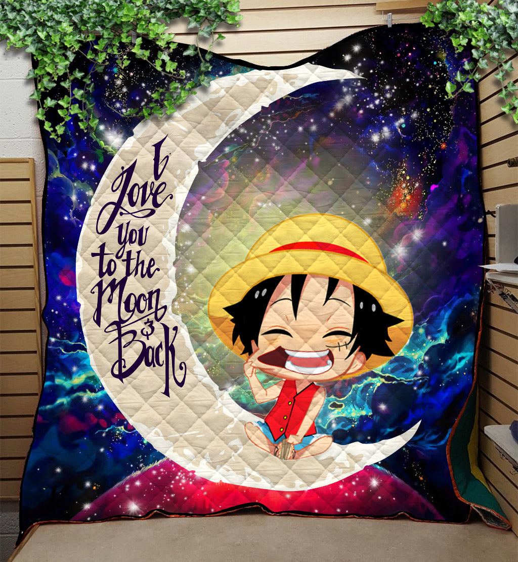 Luffy One Piece Love You To The Moon Galaxy Quilt Blanket Nearkii
