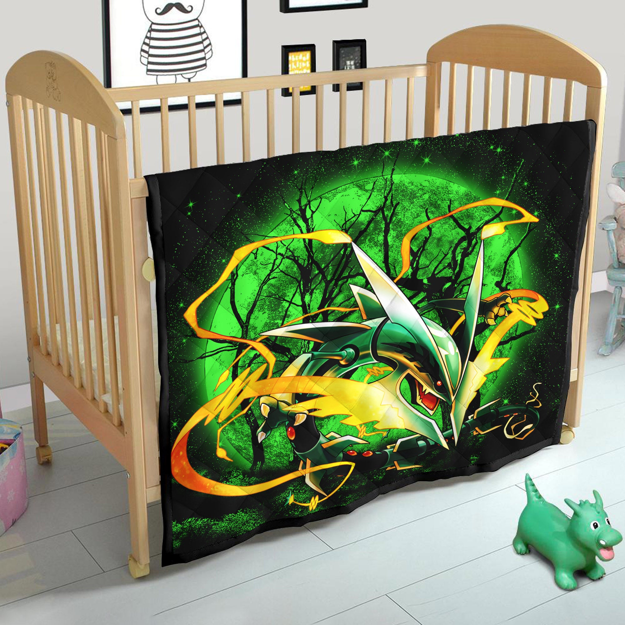 Mega X Rayquaza Moonlight Quilt Blanket Nearkii