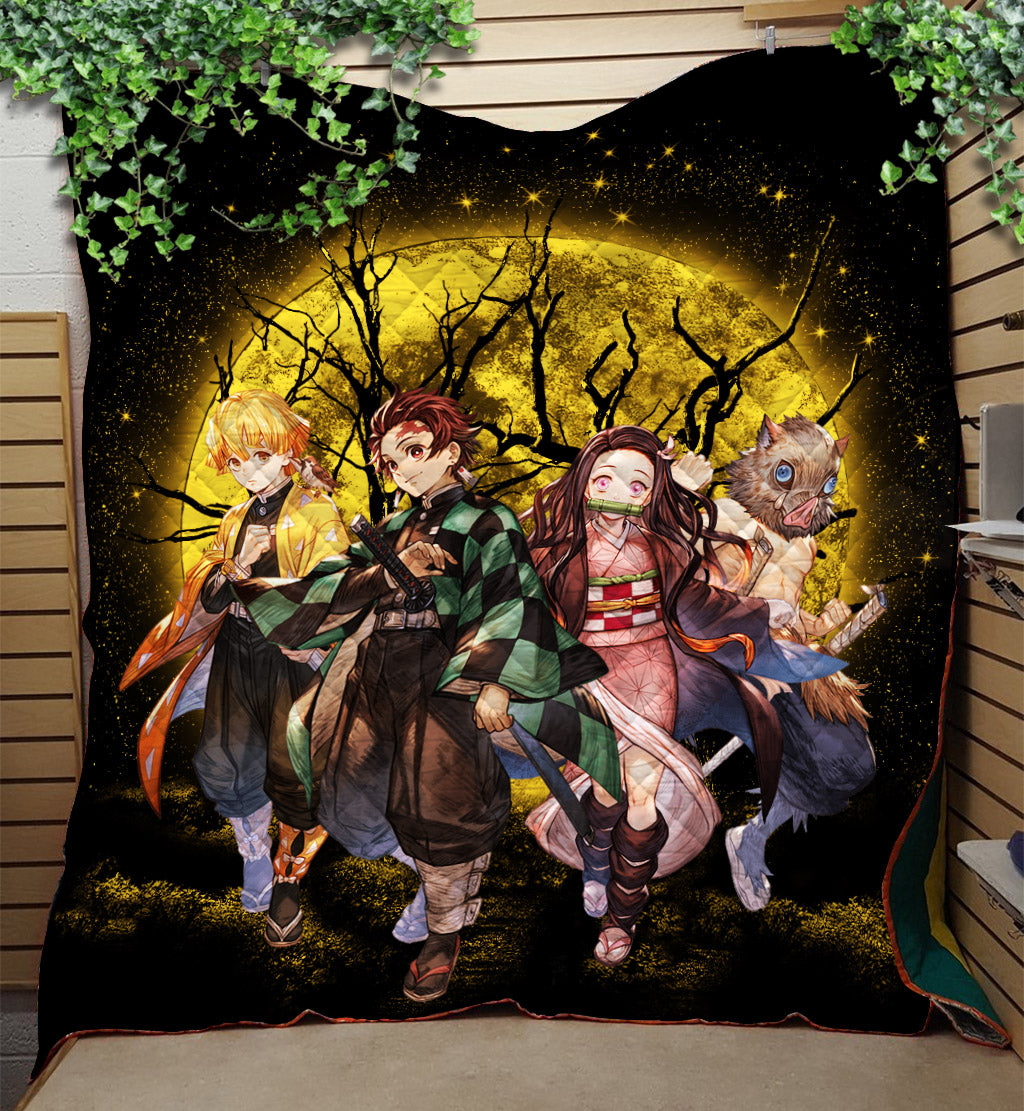 Moon Demon Slayer Moonlight Quilt Blanket Nearkii