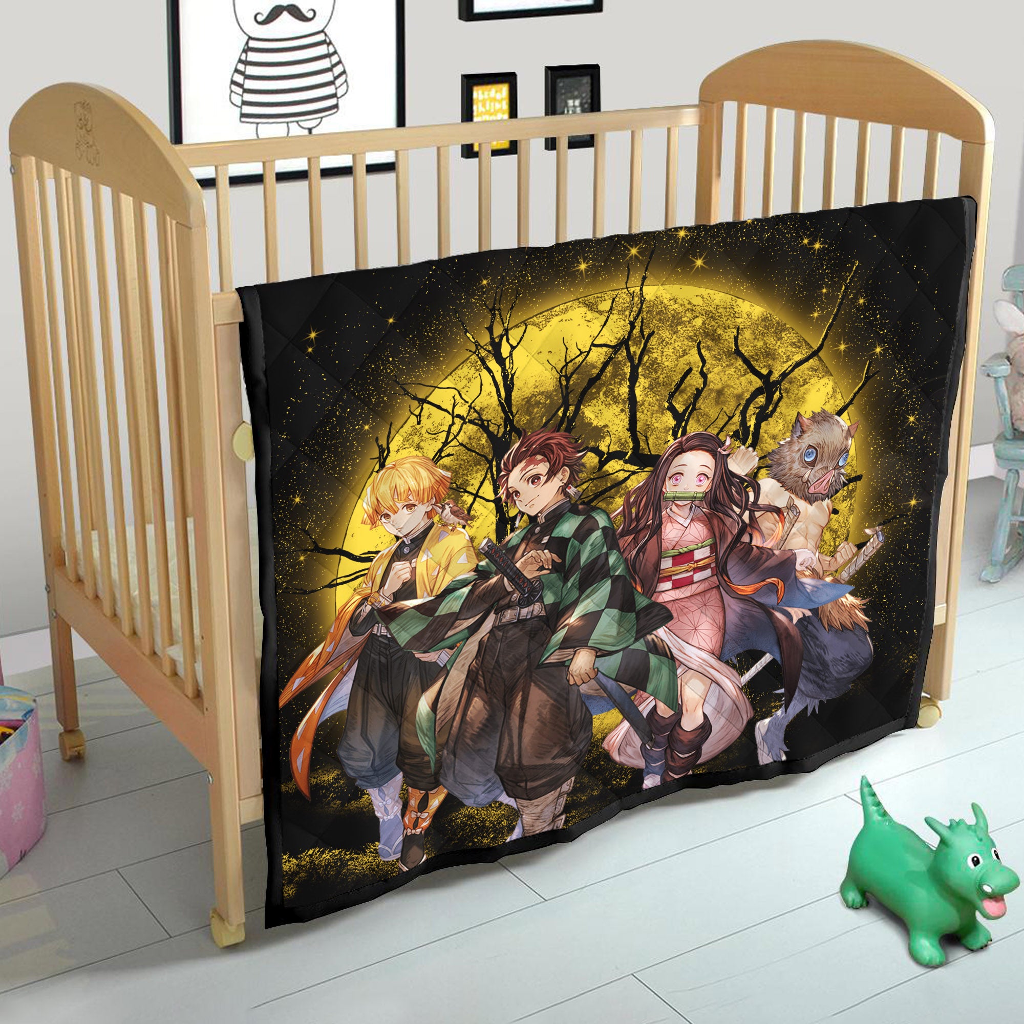 Moon Demon Slayer Moonlight Quilt Blanket Nearkii