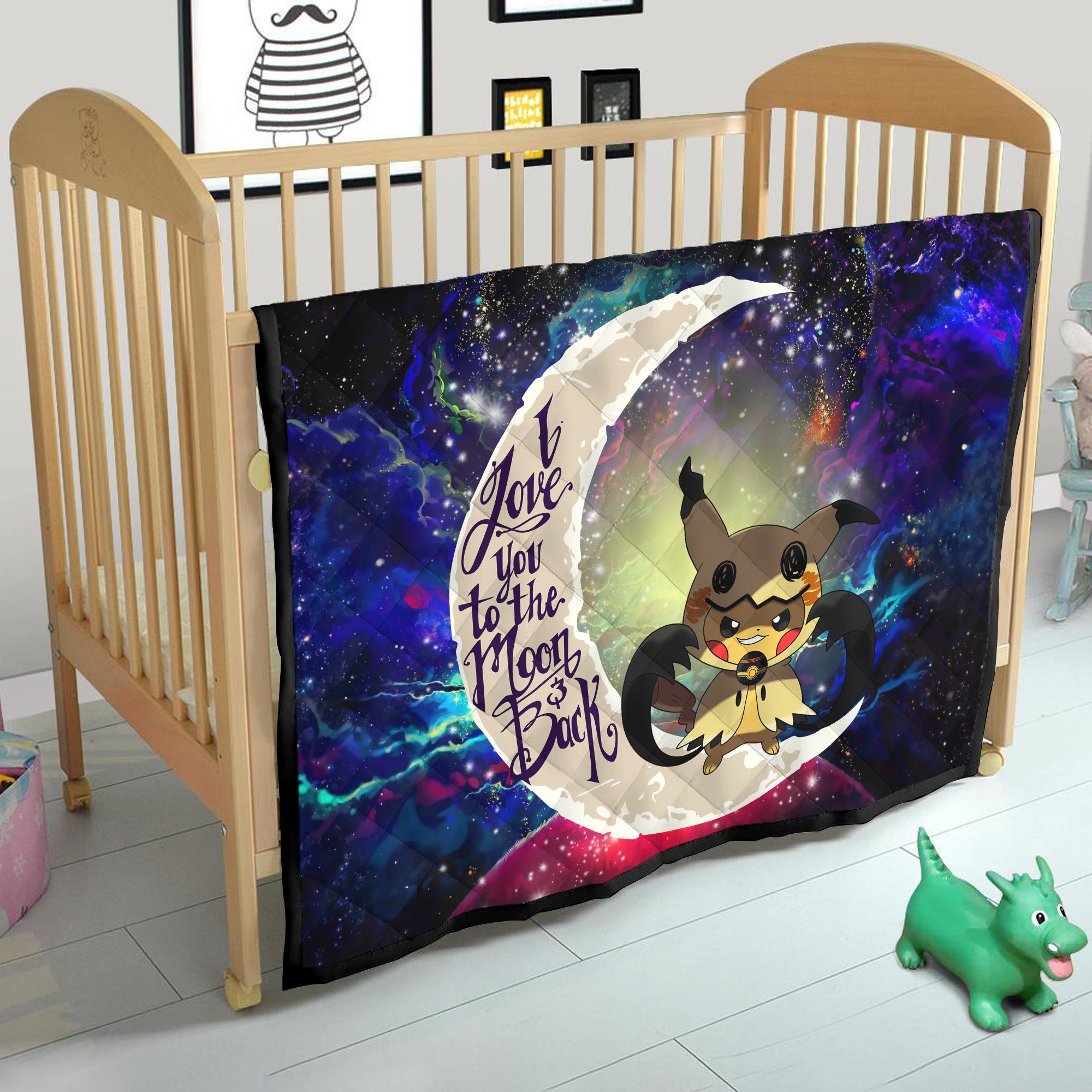 Pikachu Horro 2 Love You To The Moon Galaxy Quilt Blanket Nearkii