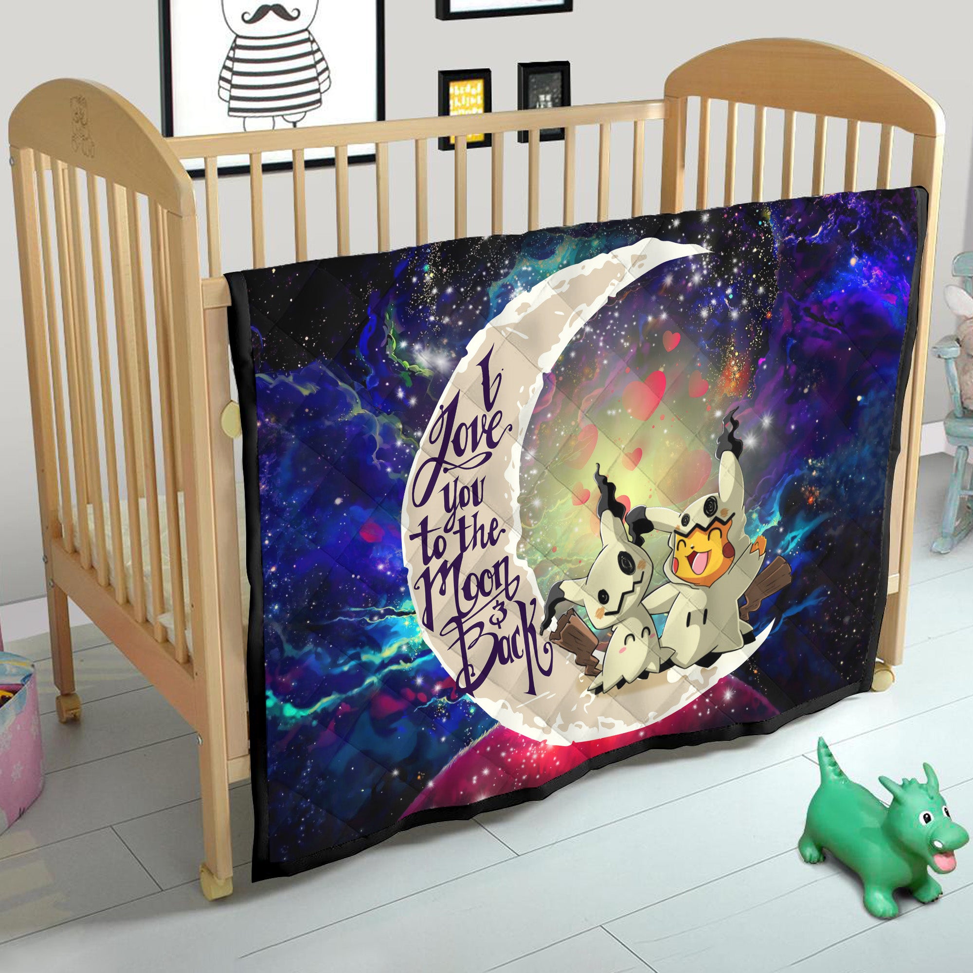 Pikachu Horro 1 Love You To The Moon Galaxy Quilt Blanket Nearkii