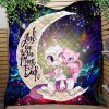 Pokemon Couple Mew Mewtwo Love You To The Moon Galaxy Quilt Blanket Nearkii