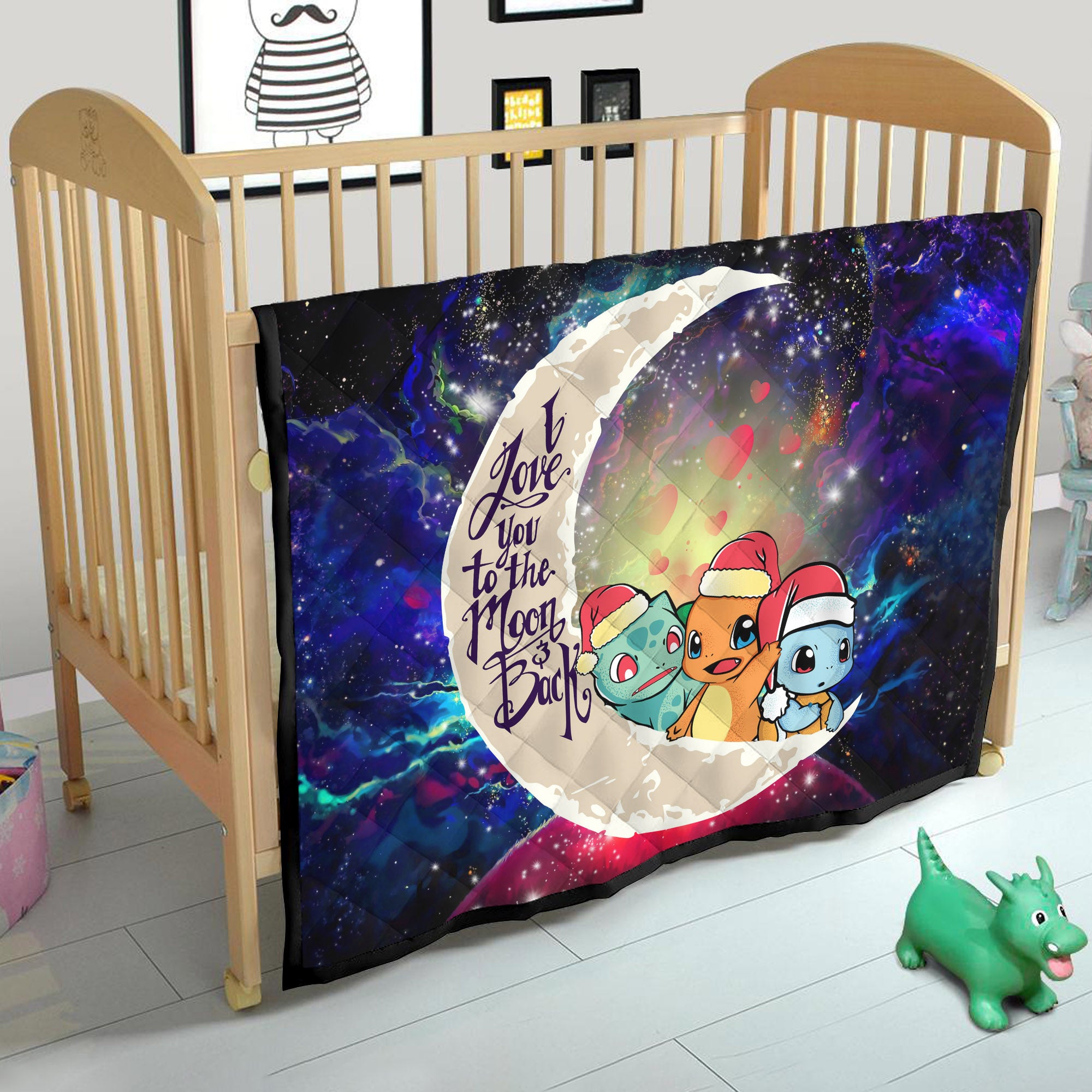 Pokemon Friends Gen 1 Love You To The Moon Galaxy Quilt Blanket Nearkii