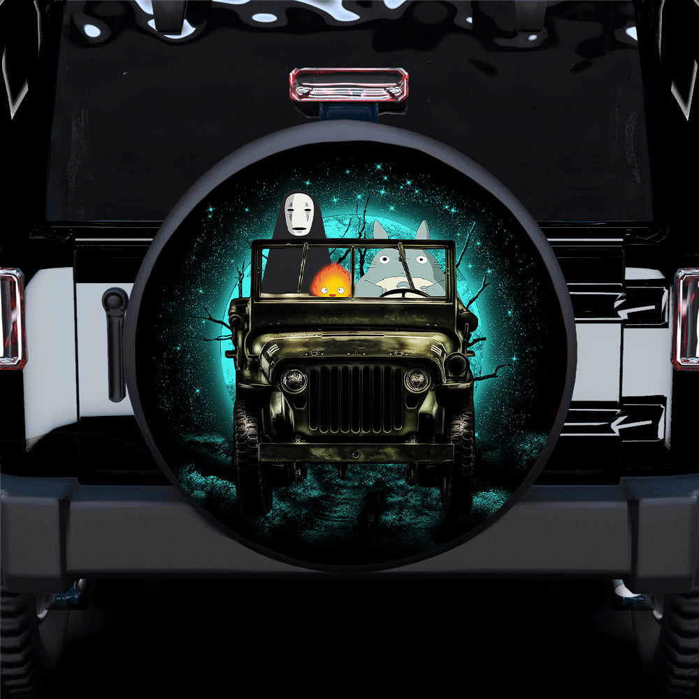Totoro No Face Ghibli Ride Jeep Halloween Funny Anime Car Spare Tire Covers Gift For Campers Nearkii