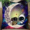 Wall - E Couple Love You To The Moon Galaxy Quilt Blanket Nearkii
