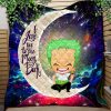 Zoro One Piece Love You To The Moon Galaxy Quilt Blanket Nearkii