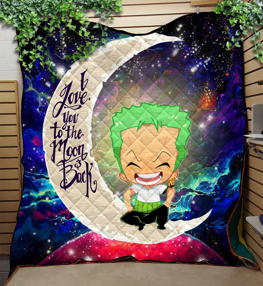 Zoro One Piece Love You To The Moon Galaxy Quilt Blanket Nearkii