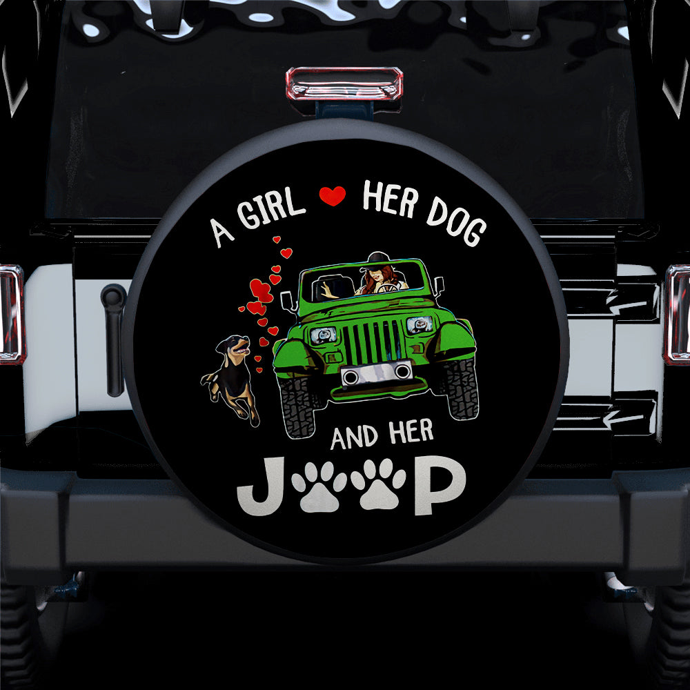 A Girl Love Her Dog And Her Jeep Green Car Spare Tire Covers Gift For Campers Nearkii