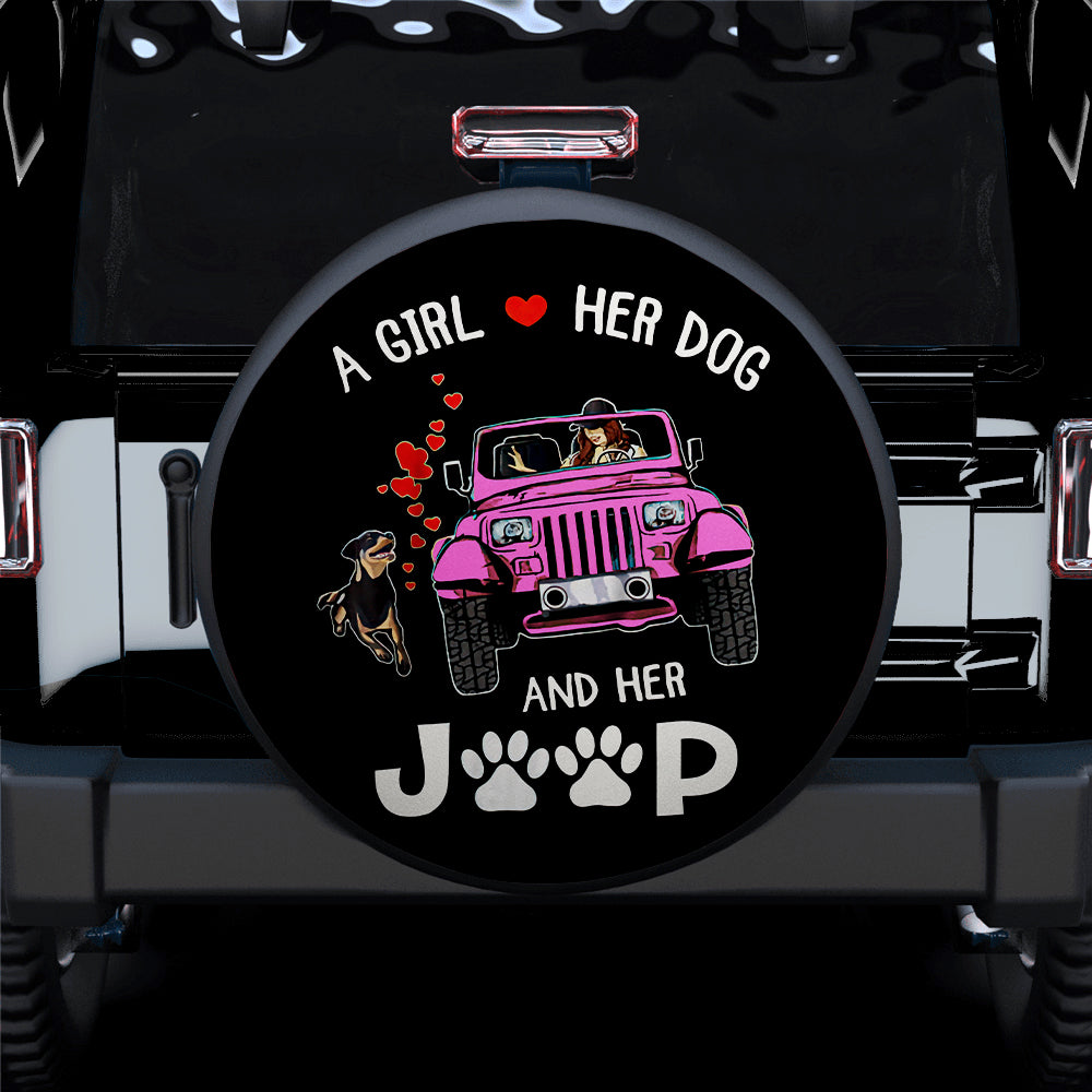 A Girl Love Her Dog And Her Jeep Pink Car Spare Tire Covers Gift For Campers Nearkii