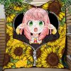 Anya Spy X Family Anime Sunflower Zipper Quilt Blanket Nearkii