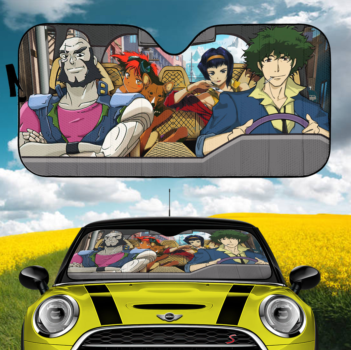 Cowboy Bebop Anime Spike Jet Faye And Edward Car Auto Sunshades Nearkii